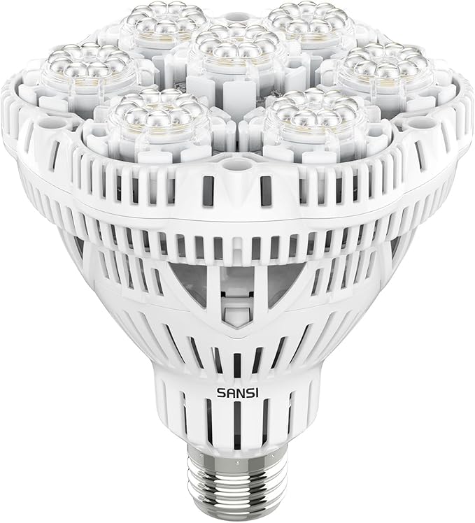 SANSI Grow Lights for Indoor Plants, Full Spectrum 36W Grow Light Bulbs (400 Watt Equiv) with Optical Lens for High PPFD, PPF 65.6 umol/s LED Energy Saving Plant Light for Indoor Growing Seed Starting