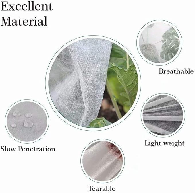 Agfabric Plant Covers Freeze Protection with Zipper 0.9oz 135"x120"x48" Shrub Cover Winter Tree Jacket for Frost Protection&Season Extension,White,2 Pack