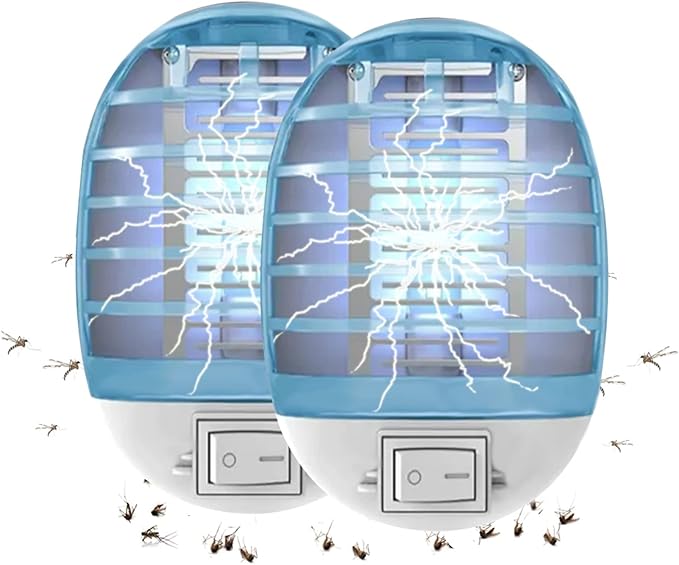 Bug Zapper Indoor,Fly Traps,Flying Insects,Electronic Insect Killer Fly Insect Trap Plug-in Mosquitoes Killer Mosquito Zapper with Blue Lights for Living Room,Kitchen,Bedroom,Office(1Pack)