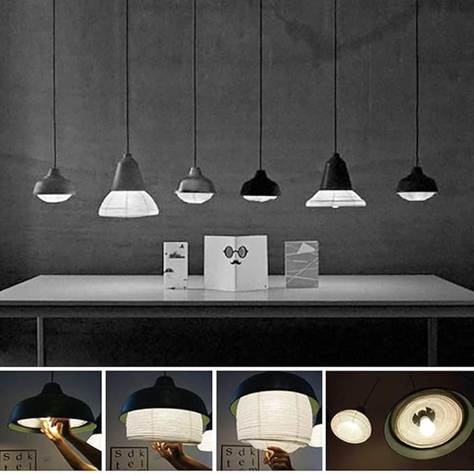 HAUSPROFI Paper Lanterns, 6" 8" 10" 12" Round Paper Lantern with LED Lantern Lights for Indoor and Outdoor Decoration - (Lanterns: 12pcs, Warm White Lights: 12pcs)