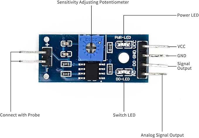 6pcs 3.3V-5V Soil Hygrometer Detection Module Soil Moisture Detect Sensor for Arduino Automatic Watering System Robot Smart car