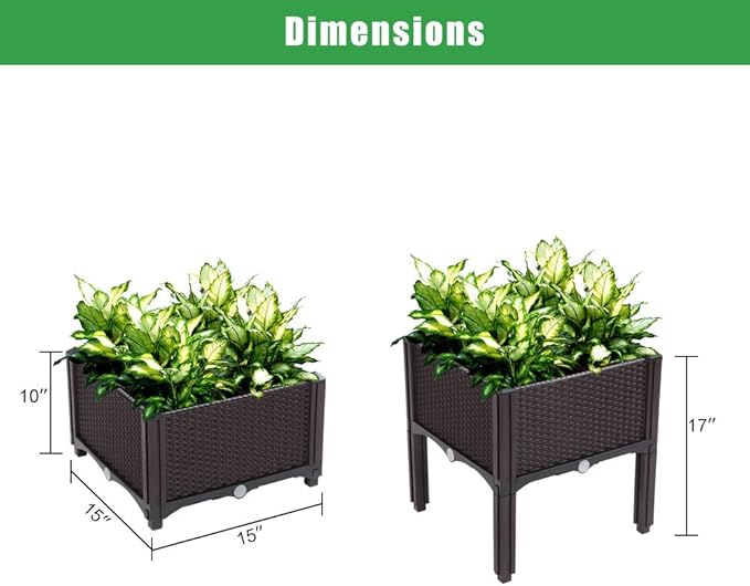 Raised Garden Bed with Legs Planters for Outdoor Plants Planter Box Elevated Garden Boxes Plant pots Perfect for Garden Patio Balcony Deck to Planting Flowers (Brown)