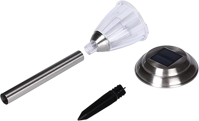 voona Solar LED Outdoor Lights 8-Pack Stainless Steel Pathway Landscape Lights for Outdoor Path Patio Yard Deck Driveway and Garden, (Silver)