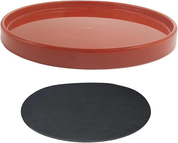 Ceramic Plant Saucer Pot Tray 12.5 Inch, Planter Saucers 6 7 8 9 10 11 12 15 Inch, Durable Sturdy Flower Drainage drip Water Tray for Glazed Pots Base (12.5 Inch- Red Terracotta)