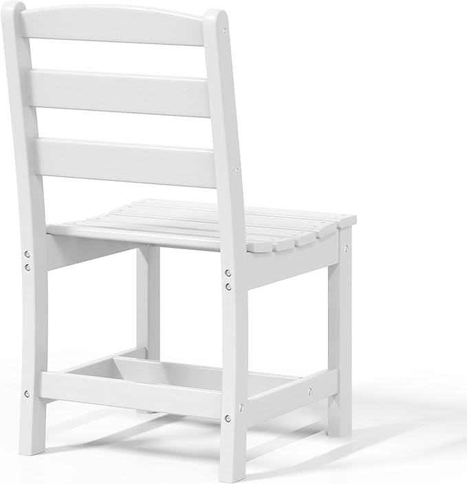 WestinTrends Ashore Outdoor HDPE Patio Classic Armless Dining Side Chair, White
