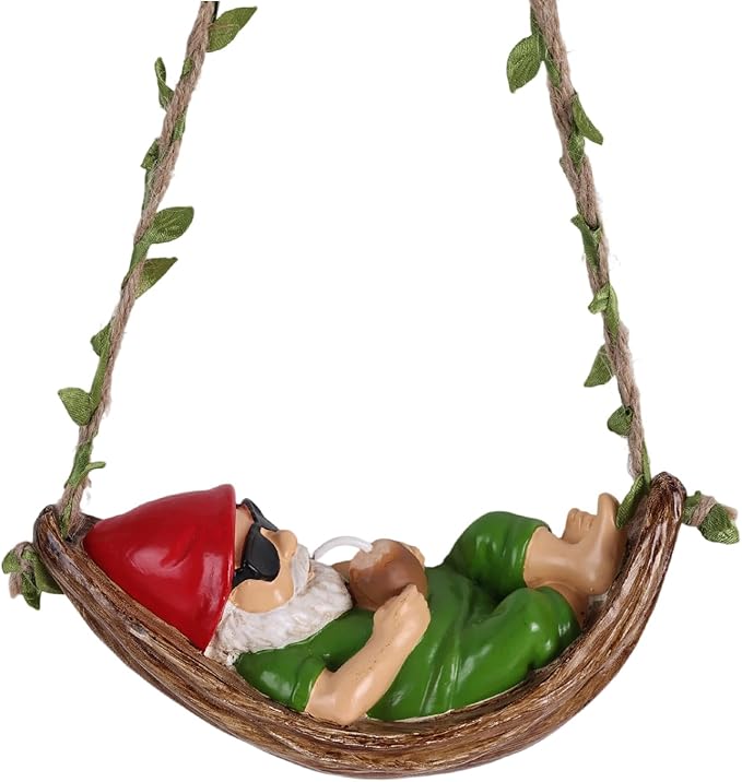 Garden Gnome Outdoor Statues – Resin Yard Gnomes Decorations for Patio, Porch, Trees, Backyard, Funny Garden Figurines for Yard Tree Trunk Decor, Novelty Garden Gift