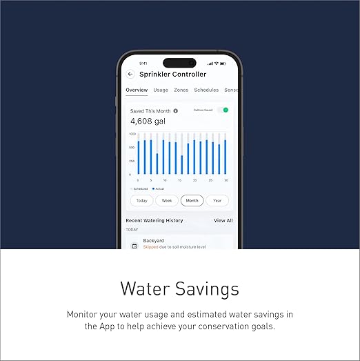 Moen 16-Zone Smart Sprinkler Controller, Wi-Fi Connectible Smart Irrigation System with Automatic Water Timer, WICNT016G1USA