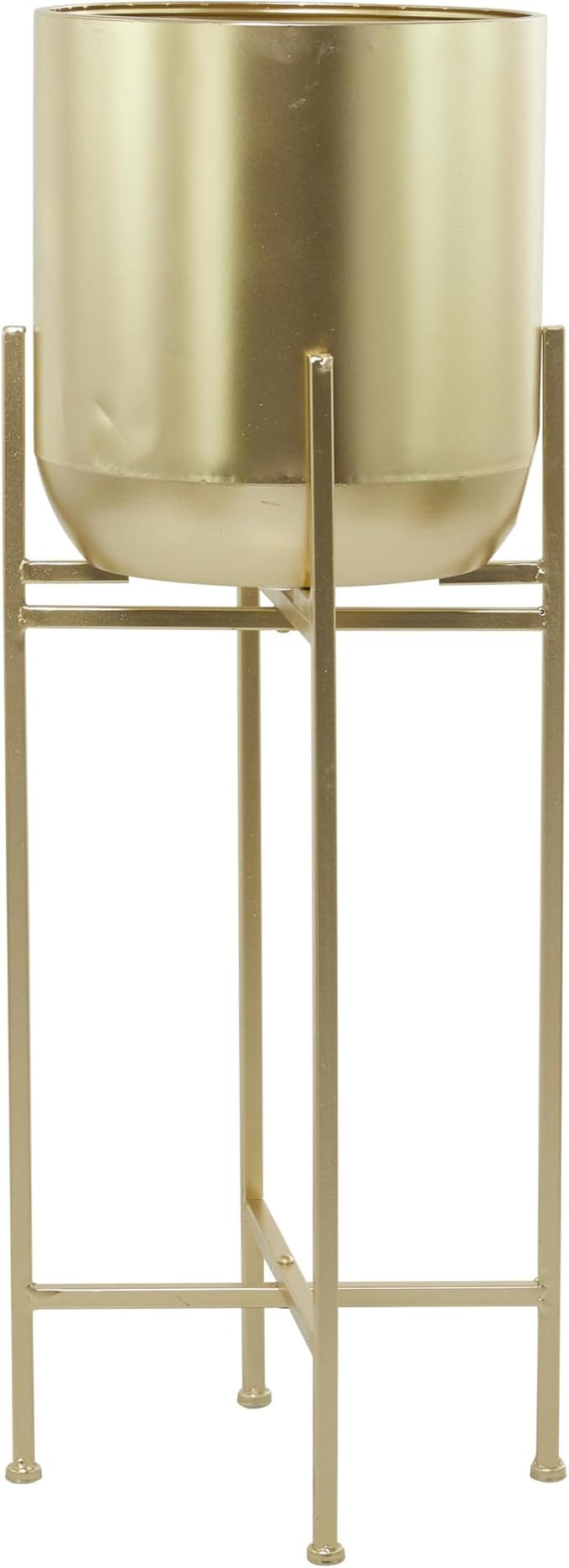 CosmoLiving by Cosmopolitan Metal Indoor Outdoor Planter Dome Large Planter Pot with Removable Stand, Planter 13" x 13" x 36", Gold