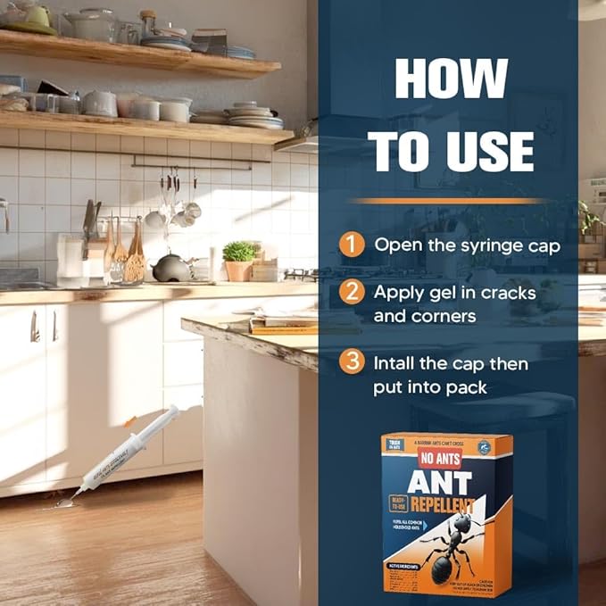 NCSIFDD Ant Repellent, Ant Deterrent for Home, Indoor and Outdoor Use, Keeps Ants Away, Reay-to-Use, Pets & Kids Safe- 4P