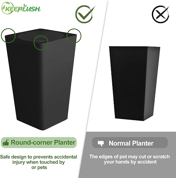 Keeplush 5FT Artificial Dracaena Tree - High-Density Foliage Fake Plant with Black Tall Planter - Faux Yucca Floor Plant for Home Office Decor Indoor