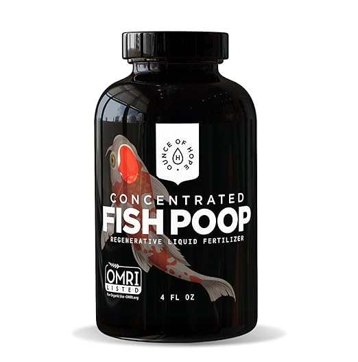 Ounce Of Hope OMRI Listed Organic Concentrated Fish Poop - Liquid Fertilizer for Vegetable Gardens, Indoor Plant Food for Houseplants, Hydroponic Nutrients, Soil Amendment (4 Ounces)