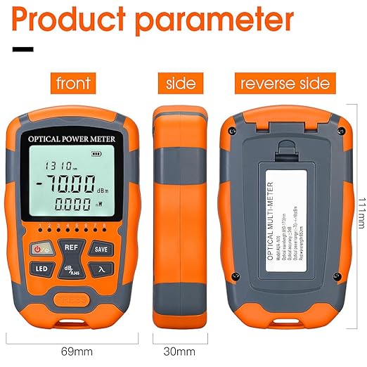 Duogalia 2-Pack Fiber Optic Tester Portable Fiber Light Power Meter -70~10dBm, SC/FC/ST Universal Interface Built-in 30Km Fault Detector with FC to LC Adapter