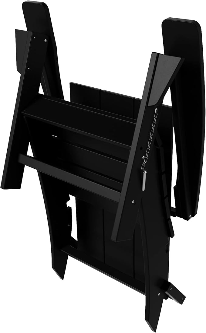WestinTrends Ashore Modern Outdoor Folding Adirondack Chair, Black
