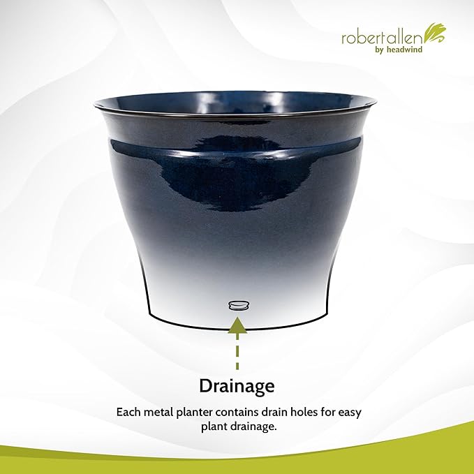 Headwind Glazed Ironstone Avery Collection Decorative Plant Pot – 6" Midnight Sapphire Glazed Decorative Pot – Lightweight & Durable Flower Pots for Indoor Plants - Outdoor Planter by Robert Allen