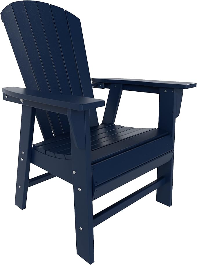 WestinTrends Dylan Dylan Outdoor Patio Shell-Back Adirondack Dining Chair Weather Resistant Navy Blue
