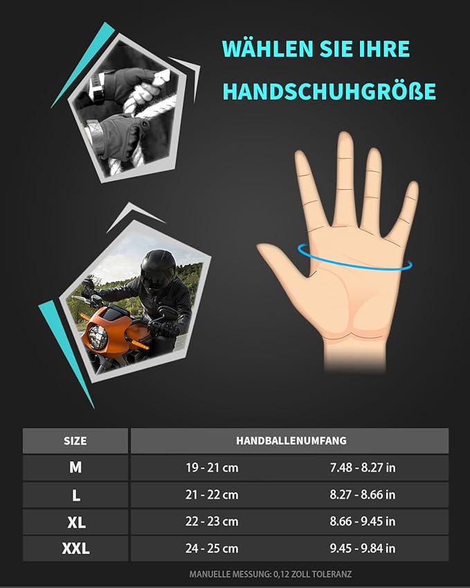 Tactical Gloves for Men, Shooting & Motorcycle Gloves with Hard Shell Knuckle Protection & Leather Palm for Airsoft Motorcycle Cycling Paintball Sports Climbing Training Hunting