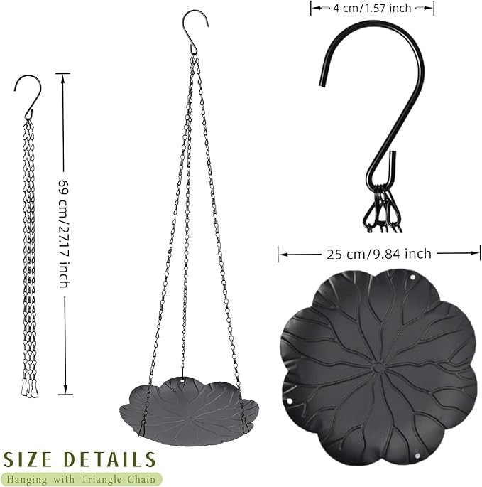 ZYUXUAN Hanging Planter for Indoor Outdoor, Plant Hanger, Hanging Plant Holder, Plant Pot Shelf Basket for Window Wall Ceiling Garden with Chains and Hooks, 2Pcs (Leaf)
