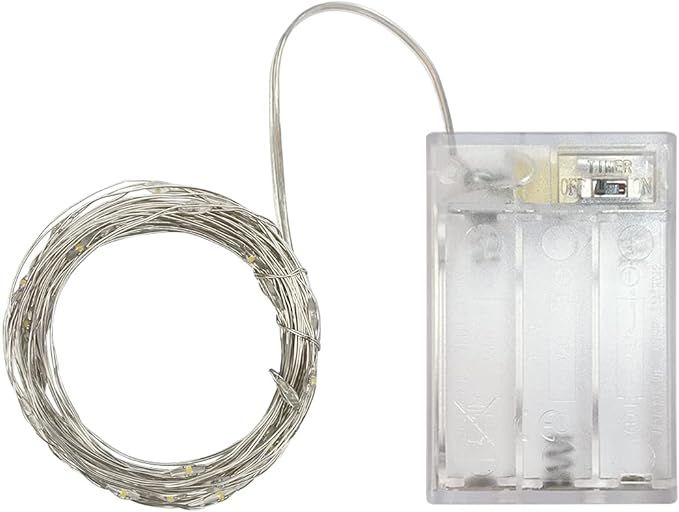 with Timer Function Battery Operated Dewdrop Led Lights,Mini Fairy Lights for Home Parties Christmas/Halloween Holiday Decoration,6 Hours on/18 Hours Off,30 LEDs,10 Feet