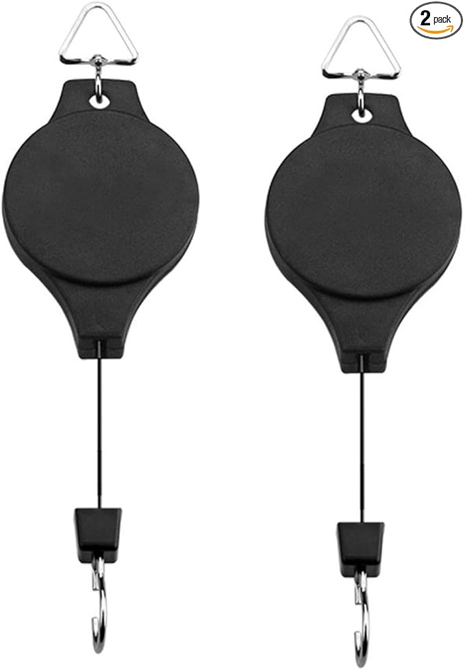 Orgrimmar Plant Pulley Retractable Pulley Plant Hanger Hanging Flower Basket Hook Hanger for Garden Baskets Pots and Birds Feeder in Different Height