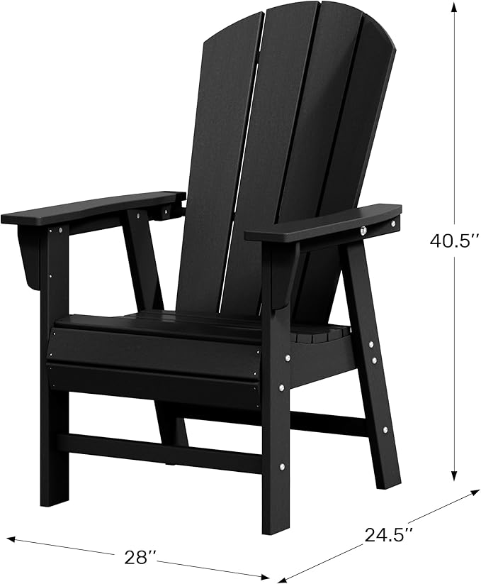 WestinTrends Malibu Malibu Outdoor Patio HDPE Plastic Adirondack Dining Chair Dark Brown