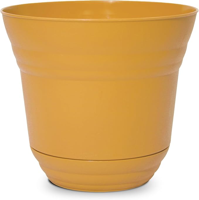 Headwind Traverse Planters – 7" 2 Pack Plastic Plant Pot in Harvest Yellow - Indoor & Outdoor Pots for Plants with Drainage - Decorative Plant Pot, Flower Pots Outdoor for Garden by Robert Allen