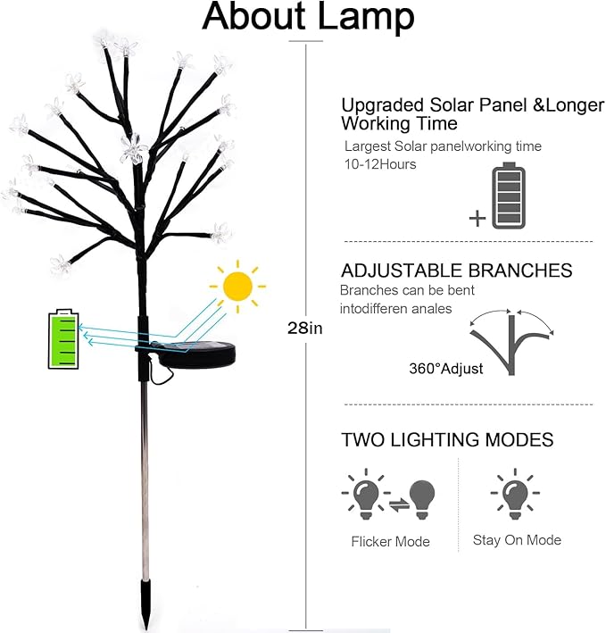 IUEECEN Solar Garden Lights Outdoor,Solar Lights Outdoor Decorative Waterproof for Outside 6Pack, 120Led Solar Flowers Garden Decor, Yard Pathway,Patio Fairy Decorations,Gardening Gifts for Women Mom