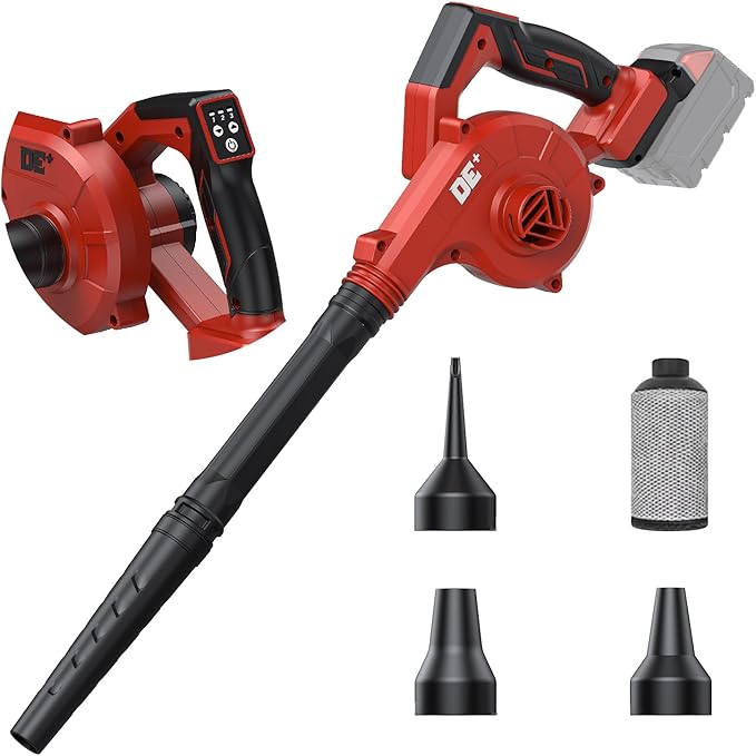 DeForce Electric Leaf Blower Cordless for Milwaukee 18V Battery, 2026 Upgraded 4 in 1 Blower/Vacuum/Inflator/Deflator, 3 Speed Modes,190 MPH/280CFM, Extended Tube for Leaves, Lawn, Yard(No Battery)