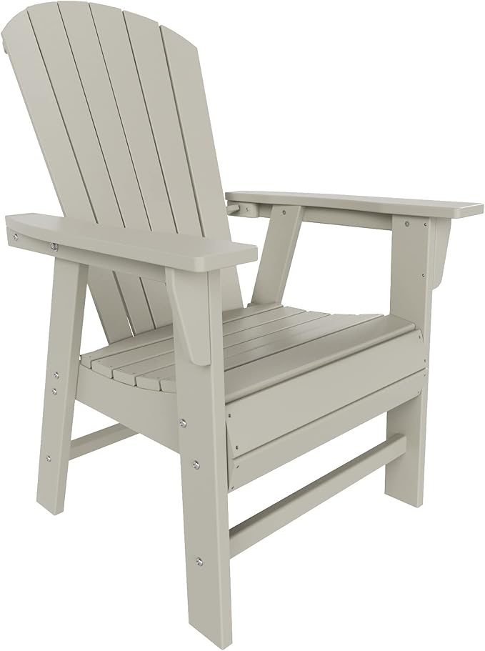WestinTrends Dylan Dylan Outdoor Patio Shell-Back Adirondack Dining Chair Weather Resistant Sand