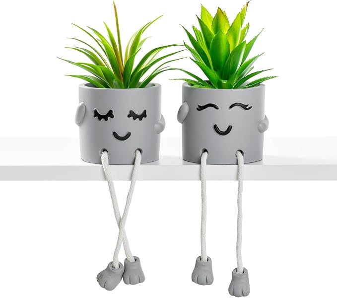 Lifelike Artificial Succulent Plants with Creative Pots, Realistic Faux Greenery for Home, Office, Bathroom, Bedroom, Kitchen, and Desk Decor, Long-Lasting Maintenance-Free DecorHome Office