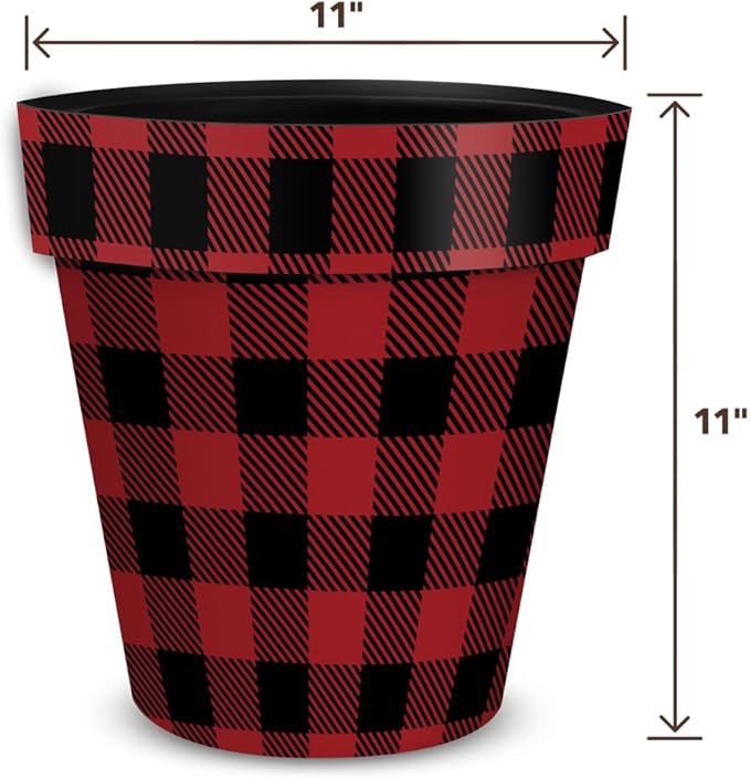 Briarwood Lane Red and Black Buffalo Check Medium Planter