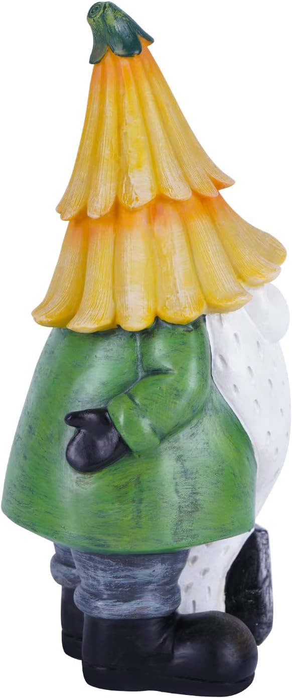 TZSSP Garden Statue Outdoor Gnome Hand-painted Statuary Farming Statue for Patio & Garden, Unique Lawn Ornament, Housewarming Gift Idea