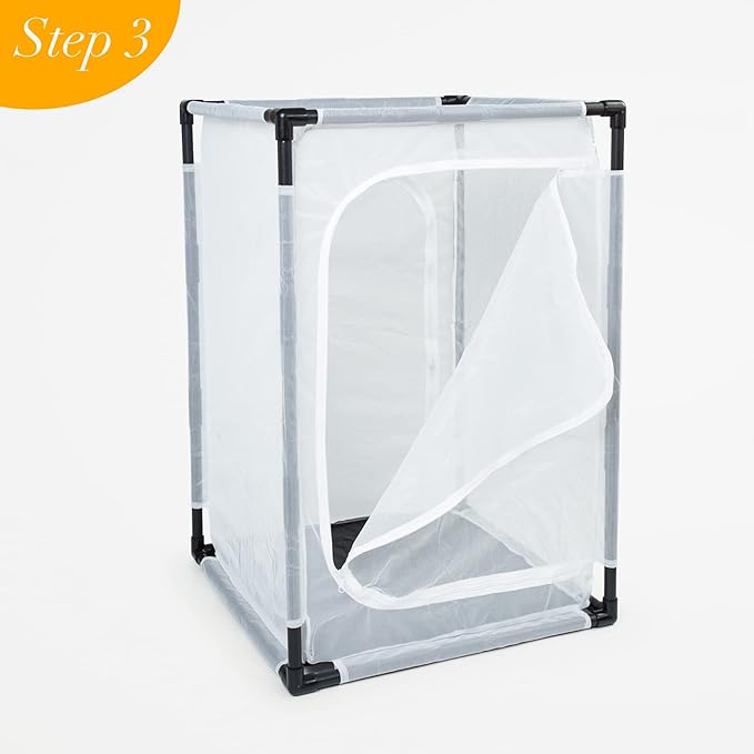 36" Large Monarch Butterfly Habitat Cage, Outdoor Insect Mesh Cage Terrarium 24" x 24" x 36"