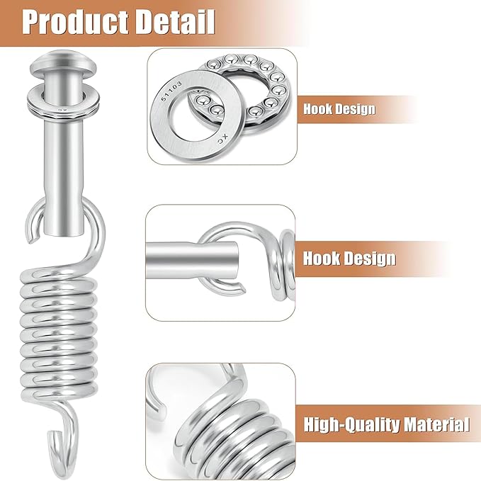 Porch Swing Hammock Chair Springs,Heavy Duty Porch Hanging Hammock Chair Egg Chair Swing Hanging Hardware Kit Spring Pin Plug Replacement