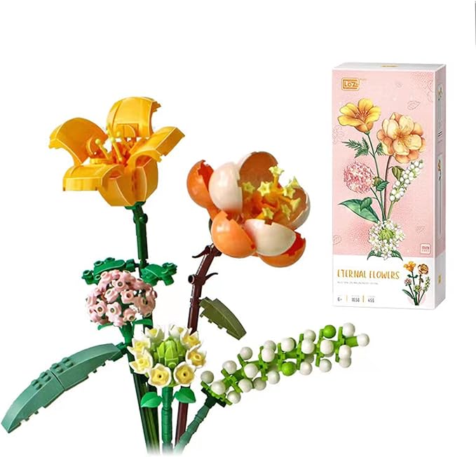 MEIEST Mini Building Blocks Flower Bouquet Plant Model Set,Creative DIY Artificial Flowers Botanical Collection Construction Bricks Toy for Kids Adult,Eternal Home Decor (Energy) (1658)