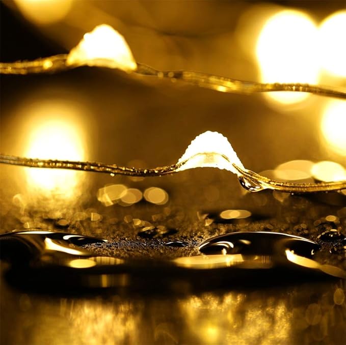 with Timer Function Battery Operated Dewdrop Led Lights,Mini Fairy Lights for Home Parties Christmas/Halloween Holiday Decoration,6 Hours on/18 Hours Off,30 LEDs,10 Feet (Warm White, 4)