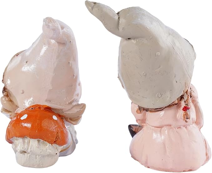 2-Piece Garden Gnome Couple Resin Statues - Outdoor Patio & Lawn Decor, Indoor Home Ornament, Whimsical Gnome Figurines, Ideal Gift for Parents & Friends
