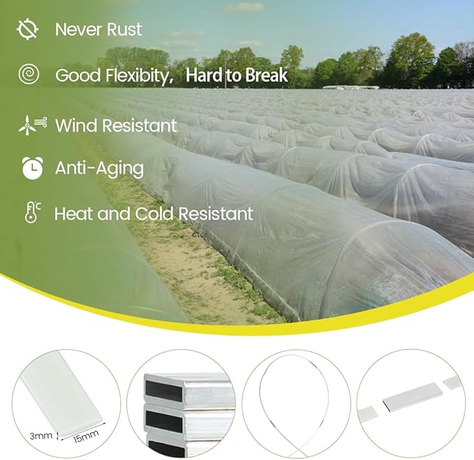 Garden Hoops 36pcs (M Size), Sunwuk Greenhouse Hoops for 2.5-5.5ft Wide Raised Bed, 6 Sets of 8.5ft Long Super Bendable Fiberglass Support Hoops Frame, Mini Greenhouse Strip for Row Cover