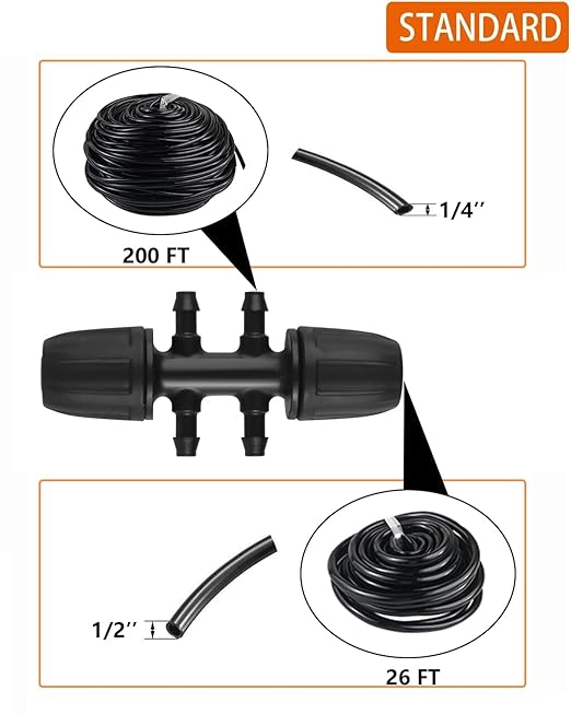 Irrigation System Kit, MSDADA 226Ft Garden Watering System Automatic Drip Irrigation System, Plant Watering Devices with Distribution Hose, Plant Drip Feeders for Indoor, Greenhouse, Flower Bed, Patio