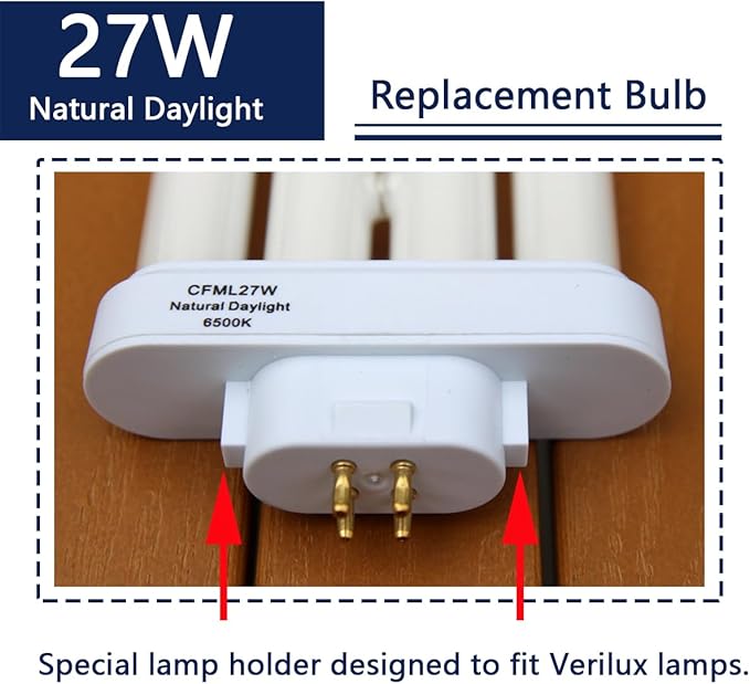Valoisa CFML27VLX Replacement Fluorescent Light Bulb, Natural Daylight Spectrum 6500K,Compatible for CFML27VLX,1Pack
