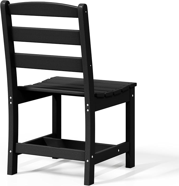 WestinTrends Ashore Outdoor HDPE Patio Classic Armless Dining Side Chair, Black