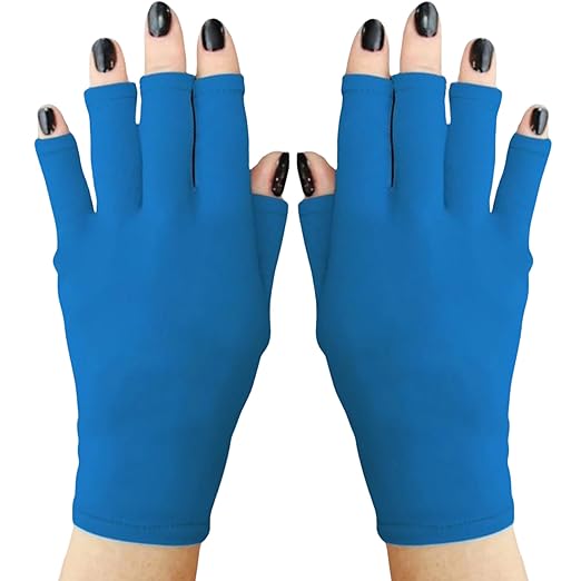 ManiGlovz -The Original Dermatologist Recommended UPF 50+ UV Protective Manicure and Sunblock Fingerless Gloves, Sun Protection, Driving and Gel Manicure Gloves in Dreamin' of Turks