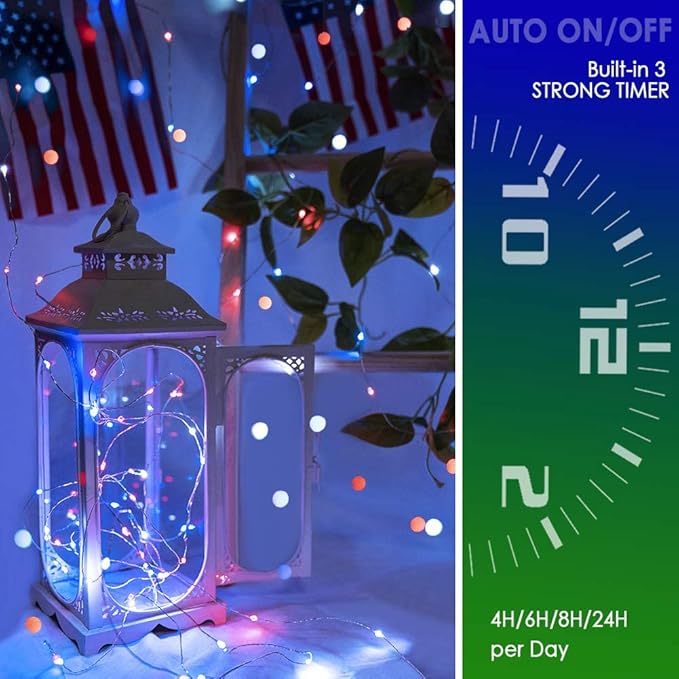 24 Multi Color Changing Fairy Lights USB Powered with Remote Control, 33ft 100 RGB LED Bright Silver Wire Starry String Lights for Christmas Tree, Wedding Party, Bedroom Holiday Décor