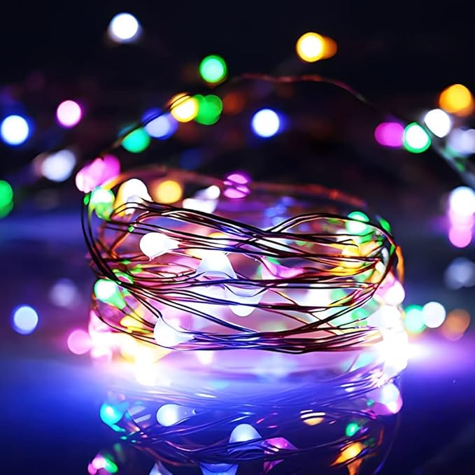 6 Pack LED Fairy Lights Battery Operated with Timer, 13FT 40LED Waterproof Firefly Lights Silver Wire Mini Twinkle String Lights for Wedding Christmas Birthday Party Mason jar Decorations, Multicolor