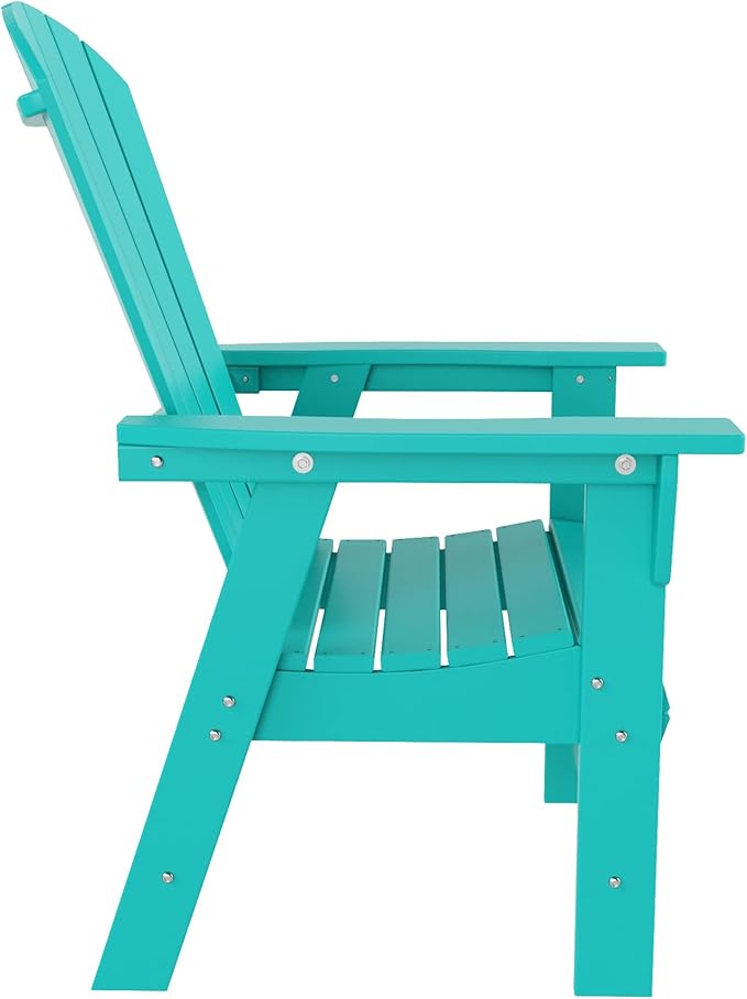 WestinTrends Dylan Dylan Outdoor Patio Shell-Back Adirondack Dining Chair Weather Resistant Turquoise