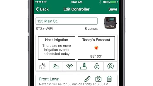 Rain Bird ST8O-2.0 Smart Indoor/Outdoor WiFi Sprinkler/Irrigation System Timer/Controller, WaterSense Certified, 8-Zone/Station, Compatible with Amazon Alexa