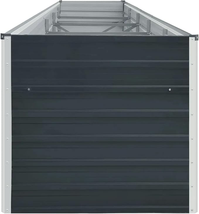 Zateety 13ft x 13ft Large Metal Raised Garden Bed, Anthracite Grey Galvanized Steel Planter Box, 157.5" Outdoor Square Gardening Bed for Vegetables, Flowers & Herb Garden (17.7" Deep)