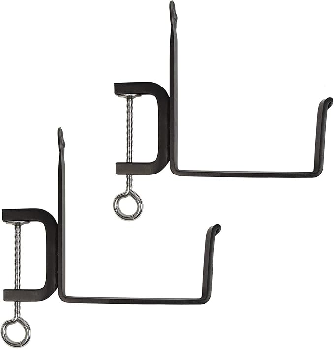 Achla Designs SFB-01C Clamp-On Flower Box, 6" Deck Bracket, Black