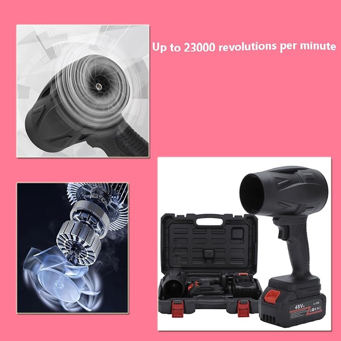 Turbo Jet Blower - Cordless Leaf Blower - Designed to be Lightweight and Portable for Easy Portability - 23,000 RPMs Fast Snow Removal, Leaf Removal, Drying Cars, fueling Grills and More!