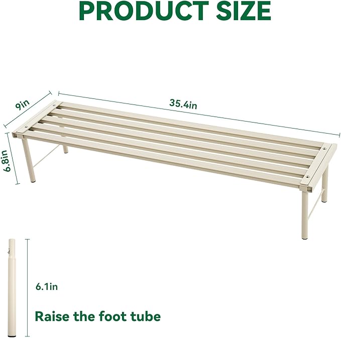 MultirackX Metal Plant Stand, Rust-proof Aluminum Flower Pot Stand, Heavy Duty Planter Display Shelving for Patio Balcony Garden Living Room Decorative (White, 35.4 Inch)
