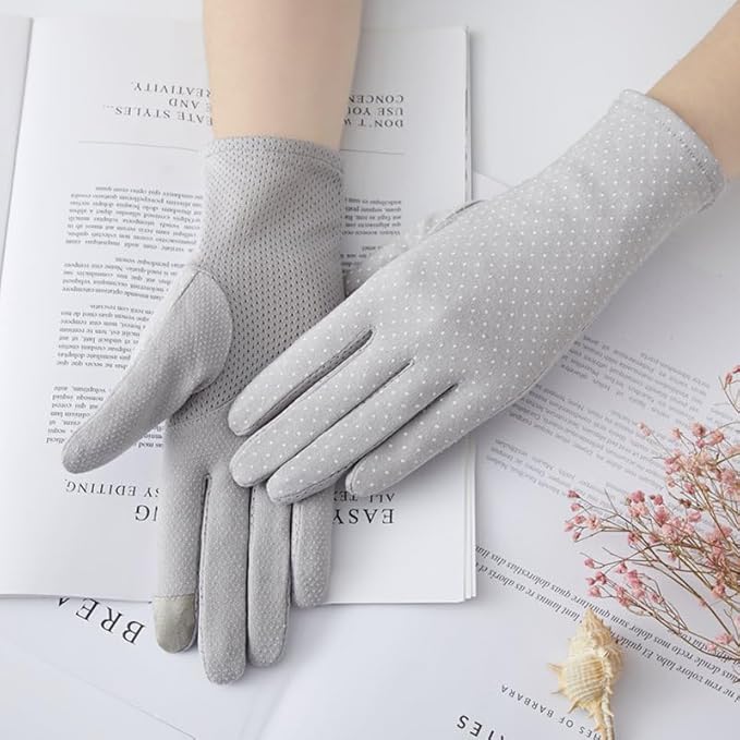 INOGIH Women Sunblock-Fingerless Gloves UV-Sun-Protection Driving Non-Slip Outdoor Gloves for Women Girls